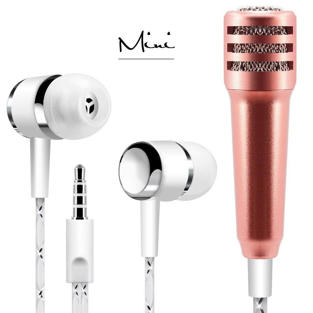 Mini Kareoka - Karaoke Microphone, Stereo Mic with Earphone for Voice Recording